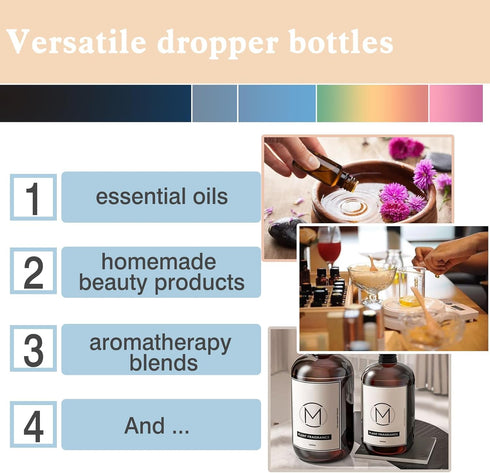 50ml Graduated Glass Dropper Bottles, Pack of 3 – Precision Measurement Dispenser for Essential Oils, Lab Use, and Serums...