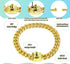 Chain Collars for Large Medium Small Dogs Heavy Duty 15MM Stainless Steel Silver/Gold Cuban Link Collars with Cute Design Secure Buckle,Training W...