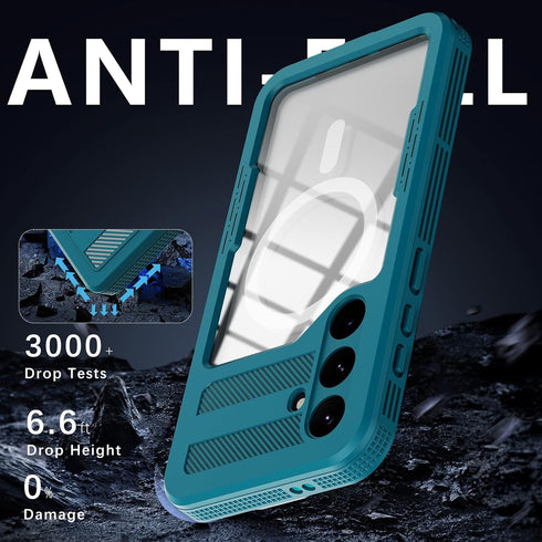 Designed for Galaxy S24 Plus Waterproof Case Compatible with MagSafe Magnetic Waterproof Full Body IP68 Underwater Case Built-in Screen Protector ...
