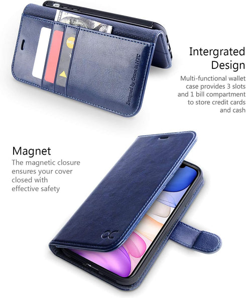 OCASE Compatible with iPhone 11 Wallet Case with Card Holder, PU Leather Flip Case with Kickstand and Magnetic Closure, TPU Shockproof Interior Pr...