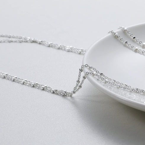 MBW Layered Necklaces for Women, Dainty Silver Plated Snake Twist Rope Chain Necklace for Women Simple Herringbone Thin Snake Chain Satellite Chok...