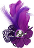 Women's Fascinator Feather Flower Pin Brooch Corsage Bridal Hairband Derby Hat Cocktail Party Wedding (A1 Purple)...