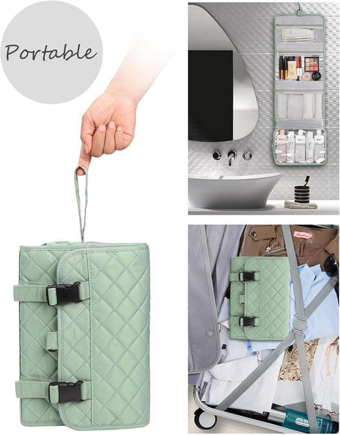 Relavel Travel Hanging Toiletry Bag for Men Women Travel Kit Shaving Bag Waterproof Large Makeup Bag Wash Bag Makeup Organizer Cosmetic Case for B...