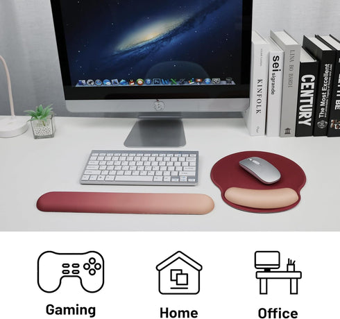 Keyboard Wrist Rest - Sets of Hand Pads for Computer or Office, Ergonomic Mouse Pad with Wrist Support, Padded Mouse Pad Set, Desktop Wrist Rest, ...