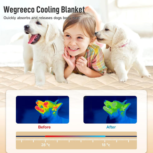 wegreeco Premium Cooling Blanket for Dogs and Cats,Lightweight Cooling Mat for Dogs,Cooling Pad for Dog Large,Pet Weighted Cooling Blanket for Dog...
