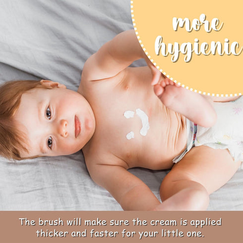 Diaper Cream Applicator Set - Soft Silicone Baby Butt Brush with Suction Base, Baby Butt Spatula, Full Size, 2 Piece - Newborn Baby Essentials (Sa...