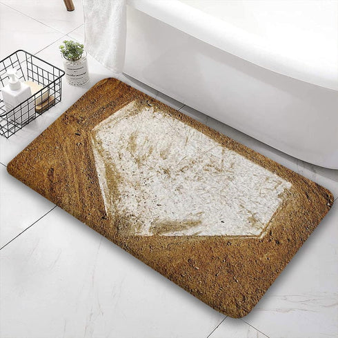 NYMB Baseball on The Wooden Bath Rug, Non-Slip Floor Entryways Outdoor Indoor Front Door Mat,Bath Mat Bathroom Rugs, (17X29in)...