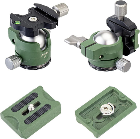 V1 DSLR Camera Tripod Ball Head 38MM, 360 Degree Swivel,U-Shaped Groove Design, for Canon Nikon Sony Olympus Panasonic DSLR Camera-Green...