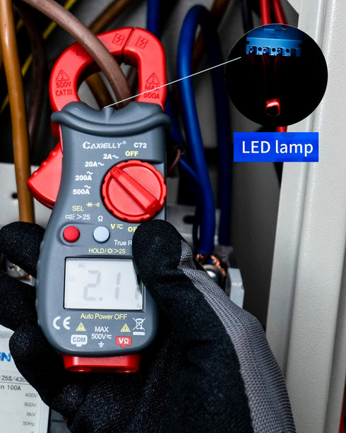 2000 Counts Digital Multimeter, AC/DC Current, AC/DC Voltage, Resistance, Continuity Test, Diode, NCV, Frequency (Clamp Meter)...