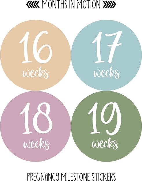 Pregnancy Weekly Belly Growth Stickers, 36 pcs - Purple Pink, Matte Finish, Cloth Surface, for Maternity Photo Sessions & Keepsakes...