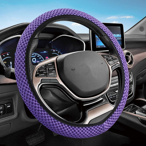 VARGTR Elastic Stretch Steering Wheel,Universal 15 Inch Anti-Slip Microfiber Breathable Ice Silk Steering Wheel Cover,Fit Suvs, Vans, Sedans, Cars...