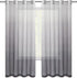 DWCN Ombre Sheer Curtains - Faux Linen Gradient Semi Voile Grommet Top Drapes Bedroom and Living Room Curtains, Set of 2 Window Curtain Panels, 52...