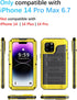 Unitedtime for iPhone 14 Pro Max Case Waterproof with Built-in Screen Protector Full Body Rugged Hard Silicone, Military Grade Shockproof Dustproo...