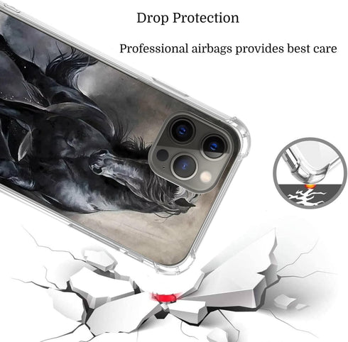 Black Horse Case for iPhone 13 Pro, Cool Horse Animal Cover for Girls Boys Women Men, Unique Trendy TPU Bumper Cover Case for iPhone 13 Pro...