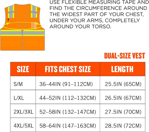 Ergodyne GloWear 8246Z ANSI High Visibility Two Tone Mesh Safety Vest with Reflective Binding, Orange, 2X-Large/3X-Large...