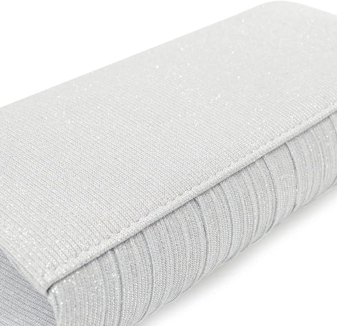 Premium Pleated Metallic Glitter Mesh Clutch Evening Bag Handbag...