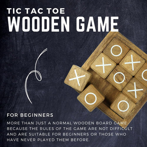 Wooden TIC TAC Toe Game Coffee Table Decor Family Game Night Indoor Outdoor Fun Games for Teens and Adults Classic OX Wood Board Game TicTacToe...