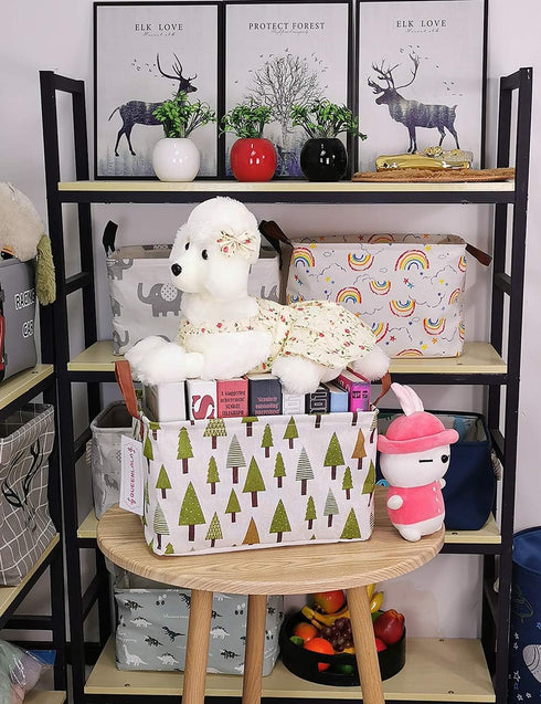 QUEENLALA Rectangular Laundry Hamper/Foldable Nursery Laundry Basket for Organizing/Storage Bin Baskets/Children Toy Office Bedroom/Toy Bin Closet...