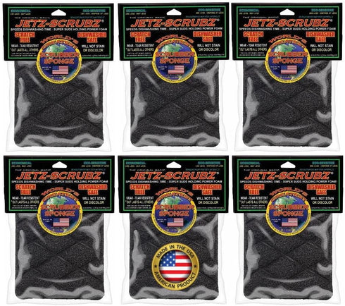 Jetz-Scrubz Original Magic Kitchen Scrubber Sponges Rectangle, Value Pack (6 Pack)...