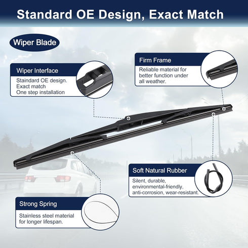 X AUTOHAUX Rear Windshield Wiper Blade Arm Set for Lexus RX 03-08 for Mazda CX-7 CX-9 6 Estate...