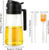 Ponpon Oil Sprayer for Cooking, 16oz Olive Oil Spray Bottle, Oil Dispenser for Kitchen for Barbecue, Salad, Cooking, Baking (Black)...