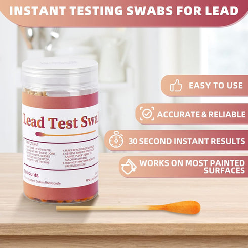 Lead Test Kit Swabs - BIHYM Lead Paint Test Kit, Lead Check Swab for Home Use All Painted Surfaces, Dishes, Metal, Wood, Toys, Test Results in 30 ...
