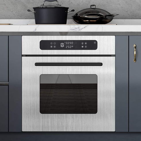 LaCheery 24x160in Silver Stainless Steel Backsplash Contact Paper Metal Texture Interior Vinyl Film Waterproof Countertop Self Adhesive Laminate S...