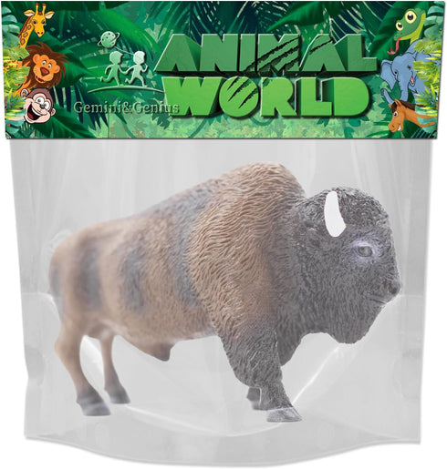 Gemini&Genius North American Bison Figurine Animal Toy, Bull Action Figure, Wildlife Play Toy for Kids, Hand Painted, Realistic and Durable Toys f...