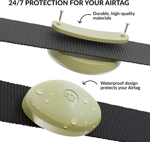 Airtag Holder for Dog Collar - Waterproof and Durable Protective Case for Airtag Tracker - Dog Airtag Holder Fits All Widths of Dog and Cat, Pet C...