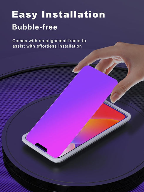 Compatible with iPhone 13/iPhone 14/iPhone 13 Pro Privacy Screen Protector 6.1 inch Display, Purple Gradient Colorful Anti Spy Blue Light HD Tempe...