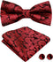 Mantieqingway Bow Ties for Men Bowtie Pocket Square Cufflinks Set Adjustable Pre-tied Bowtie Handkerchief for Wedding...