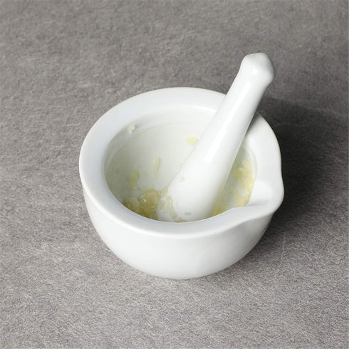 LEETOYI Porcelain Small Mortar and Pestle, Ceramic Herb Grinder Pill Crusher Set, 3.3 inch White...