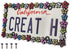 Creathome 3D Shining Daisy Wrenth License Plate Frame from Pure Zinc Alloy Metal Perfect Plate Holder, Matt Black with Colorful Glitter...