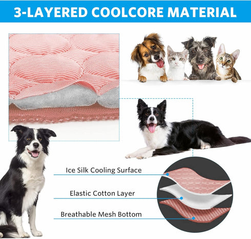 Dog Cooling Mat, Pet Cooling Mat for Dogs Cooling Blanket for Dogs Dog Cooling Pad for Kennels, Crates, Cars, Indoor & Outdoor Ice Silk Cooling Ma...