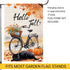 Hello Fall Garden Flag 12x18 Double Sided, Small Burlap Autumn Black Cat Bicycle Garden Flag Fall Thanksgiving pumpkin Outside Outdoor House Yard ...