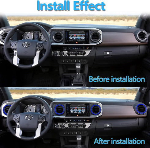 for 2016-2023 Tacoma A/C Vent Ring Outer Cover Air Conditioning Outlet Trim Decoration Toyota Tacoma Accessories 4 Piece Kit,Blue...
