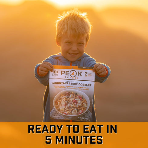 Peak Refuel Mountain Berry Cobbler | Real Ingredients | Ready in Minutes | Just Add Water | Premium Freeze Dried Backpacking & Camping Food | 2 Se...