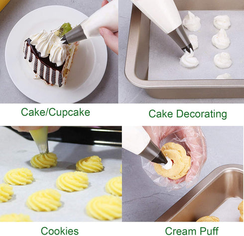 Piping Bags Disposable-100Pcs 12Inch Pastry Bags for Royal Icing and Cake Decorating-Thickened,Non-slip for all Your Frosting Piping Needs,Cakance...