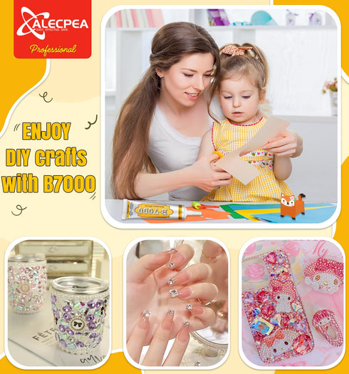 B7000 Glue Clear Adhesive - 25ml/0.84oz (2 Pack) - Jewelry Bead B-7000 Glue with Precise Tips for Rhinestones Fabric, Glass, Jewelry Making, DIY A...