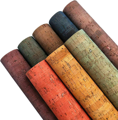 ZAIONE Cork Fabric Faux Leather Sheets 8x12inch A4 Pattern for Bags Making DIY Craft...