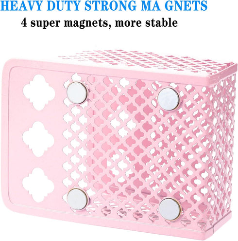 Magnetic Pen Holder, Extra Strong Magnetic Pencil Locker Holder Organizer,for Whiteboard, Refrigerator and Locker Accessories(1 Basket, 1 Pack Pin...