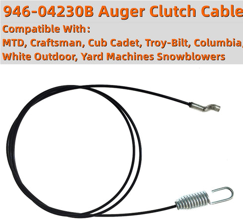 946-04230B Auger Drive Clutch Traction Control Cable Fits MTD Cub Cadet Columbia Troy-Bilt Snowblowers 946-04230 946-04230A 746-04230A 746-04230 (...
