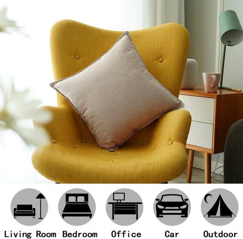 Jeanerlor Set of 2 Decorative Cotton Linen Couch 26"x26" Throw Pillow Case for Sofa Durable Classy, Comfortable Cushion Cover for Party/Wedding(65...