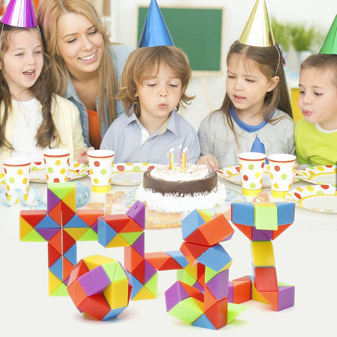 Ganowo 30pcs Party Favors, Fidget Snake Cube Mini Twist Puzzle Party Favors for kids 4-8-12,Goodies Bag Filler, Stuffer, Prizes, Classroom, Birthd...