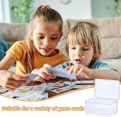 Qunclay 10 Pcs Playing Card Case Clear Playing Card Box Playing Deck Card Storage Box Card Deck Holder Card Organizer Compatible with MTG/TCG Base...