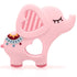 Soft Pink Elephant Teether Toy for Babies 3-6/6-12 Months Silicone Teething Toy Gift for Girls Gum Massager Anxiety Relief Items...