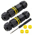 Junction Box Outdoor Underground Waterproof IP68 Electrical Cable Connector 2 Way Plug Wire Range 4 to 12mm 2 or 3 or 4-Pin External Cord Boxes 2 ...