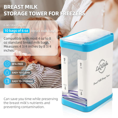 Milk Bag Storage Rack Breast Milk Storage Tower Freezes Breast Milk Bags Flat Store and Organize More Than 10 Milk Bags - First-in & First-Out Bre...
