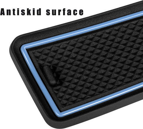 Bonbo Anti dust Mats for Dodge Charger Accessories 2015 2016 2017 2019 2020 2021 custom cup holder pad 6 pieces/set?Light Blue......