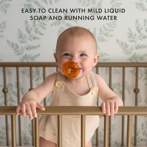 Natursutten Pacifiers 6-12 Months - 1-Pack Original Shield Round Nipple Natural Rubber Safe & Soft BPA-Free Pacifiers for Breastfeeding Babies - N...